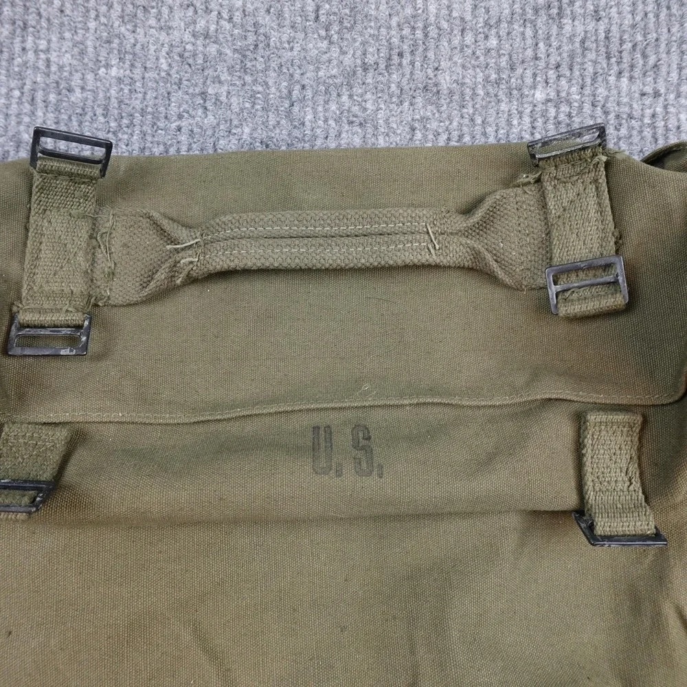Vintage US Army Field Pack Cargo Bag M1945 1950 Foster Co Olive Canvas Green